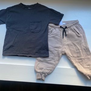 Zara 18-24 mth tee and sweatpant outfit